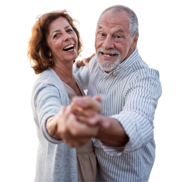 Happy Senior Couple Dancing in San Carlos, CA